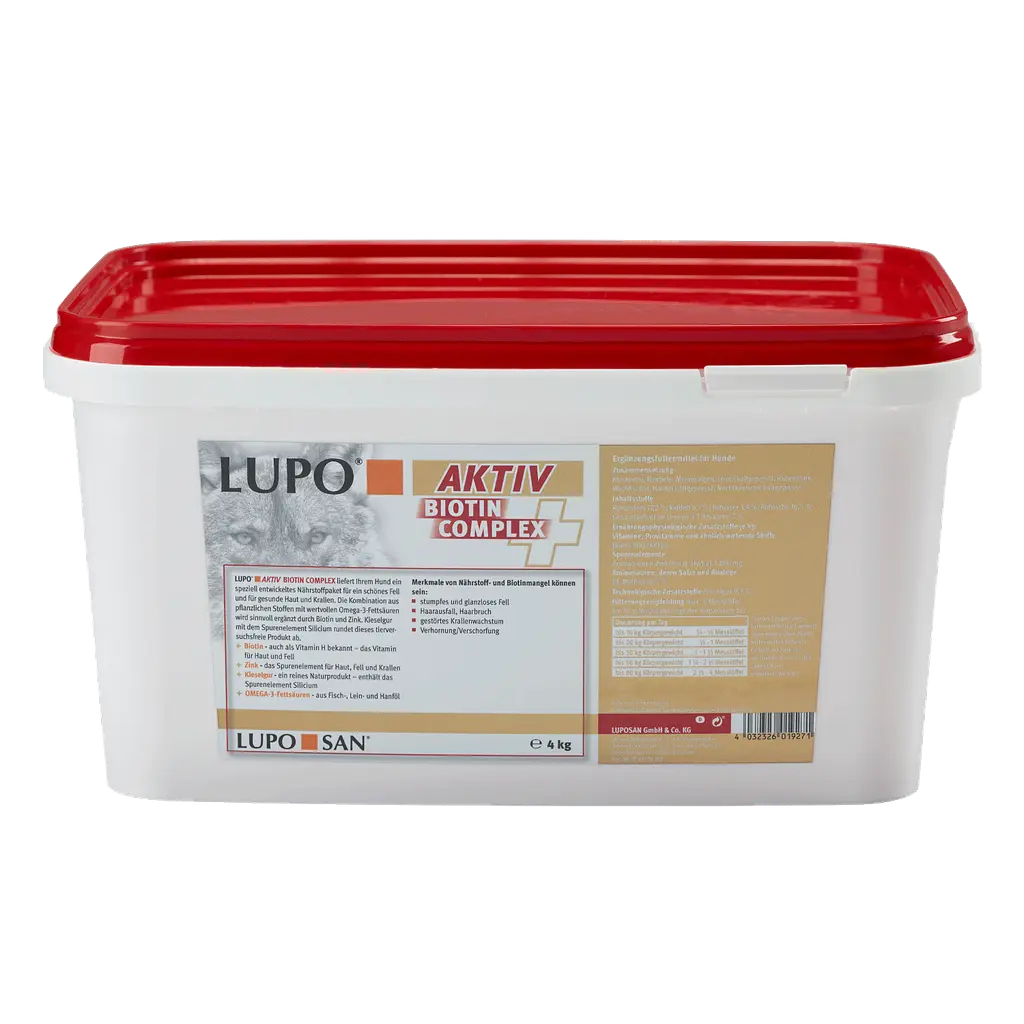 Харчова добавка для шкіри і шерсті собак Luposan LUPO AKTIV Biotin Complex 4 кг - фото 3