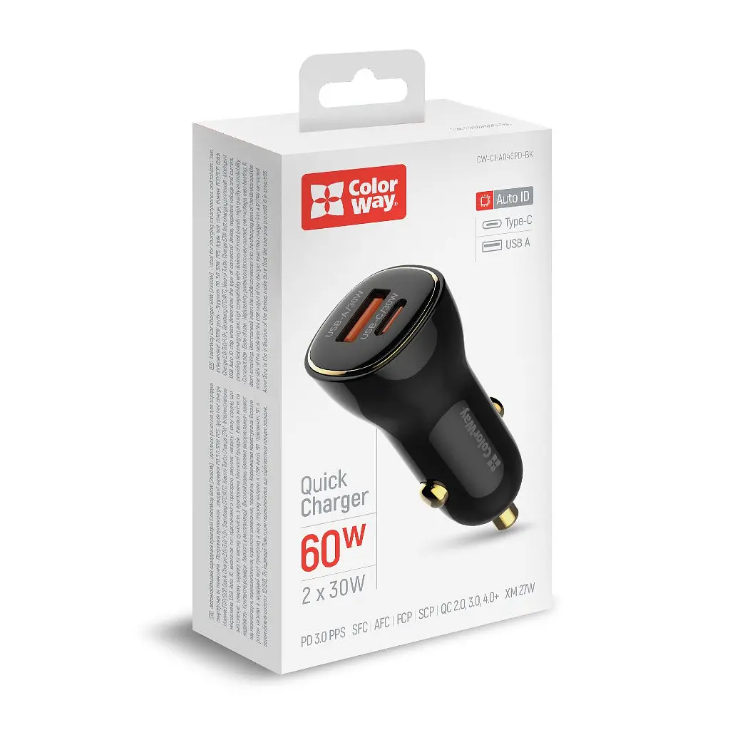 Зарядний пристрій ColorWay Power Delivery PPS USB (USB-A + USB-C) (60 Вт) чорний (CW-CHA046PD-BK) - фото 9