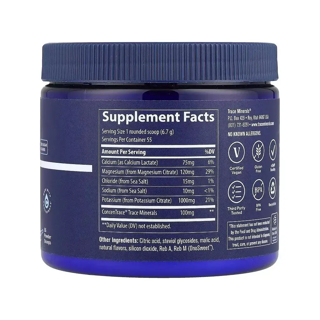 Вітамінно-мінеральний комплекс Trace Електроліти-кето, смак лимон і лайм, Keto Electrolyte Powder, 369 г (TMR00559) - фото 3