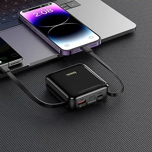 Портативна батарея Power Bank Hoco Q23 Blade 22.5W+PD20W with cable 10000mAh Black - фото 5
