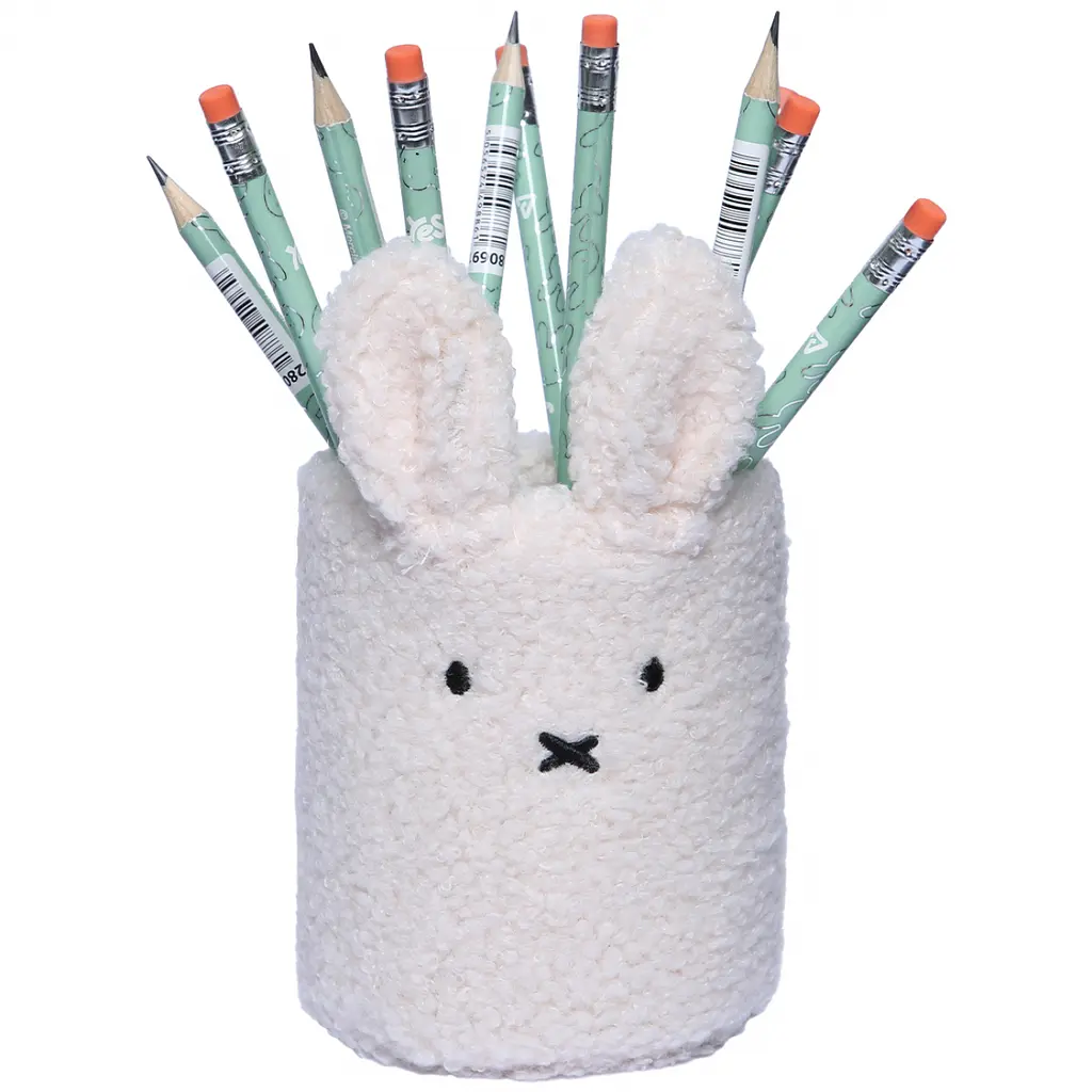 Стакан для письмового приладдя Yes Miffy Toy 10х9 см хутро білий (708759) - фото 3