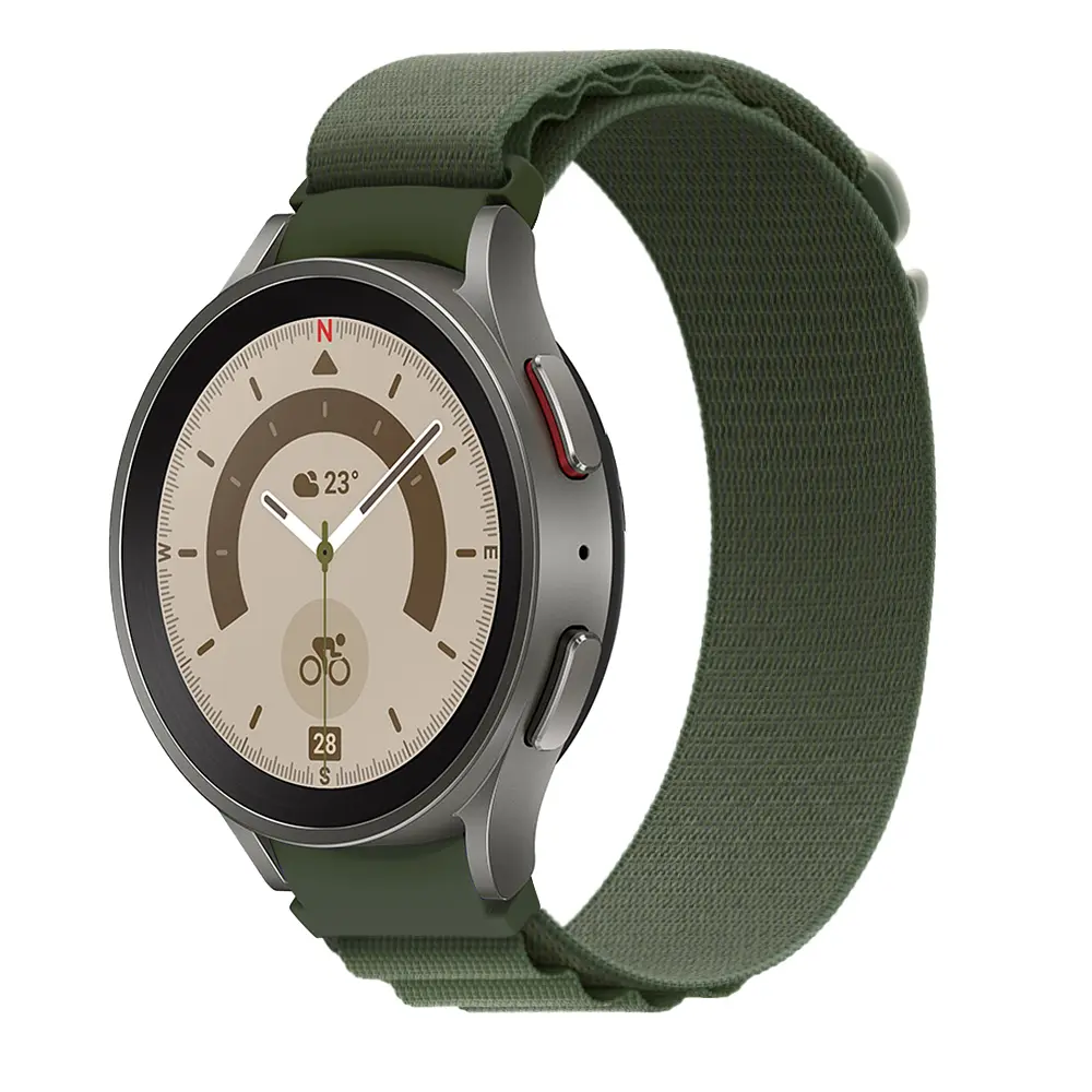 Ремінець для Samsung Galaxy Watch 4 44mm - зелений Watchbands Cloth Wave ширина кріплення 20мм нейлоновий (WB034-2550472) - фото 2