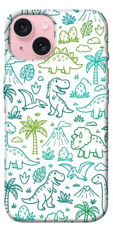 TPU чохол Demsky Dino pattern для Apple iPhone 15 (6.1")