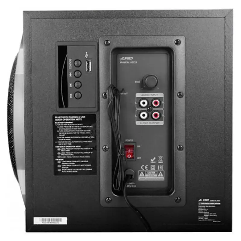 Ак.система F&D A521X 2.1 Bluetooth 4.0 Black - фото 3