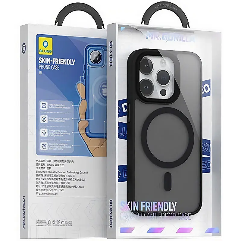 TPU+PC чохол Blueo Skin Friendly Frosted with MagSafe для Apple iPhone 14 Pro (6.1) Чорний / Black - фото 4