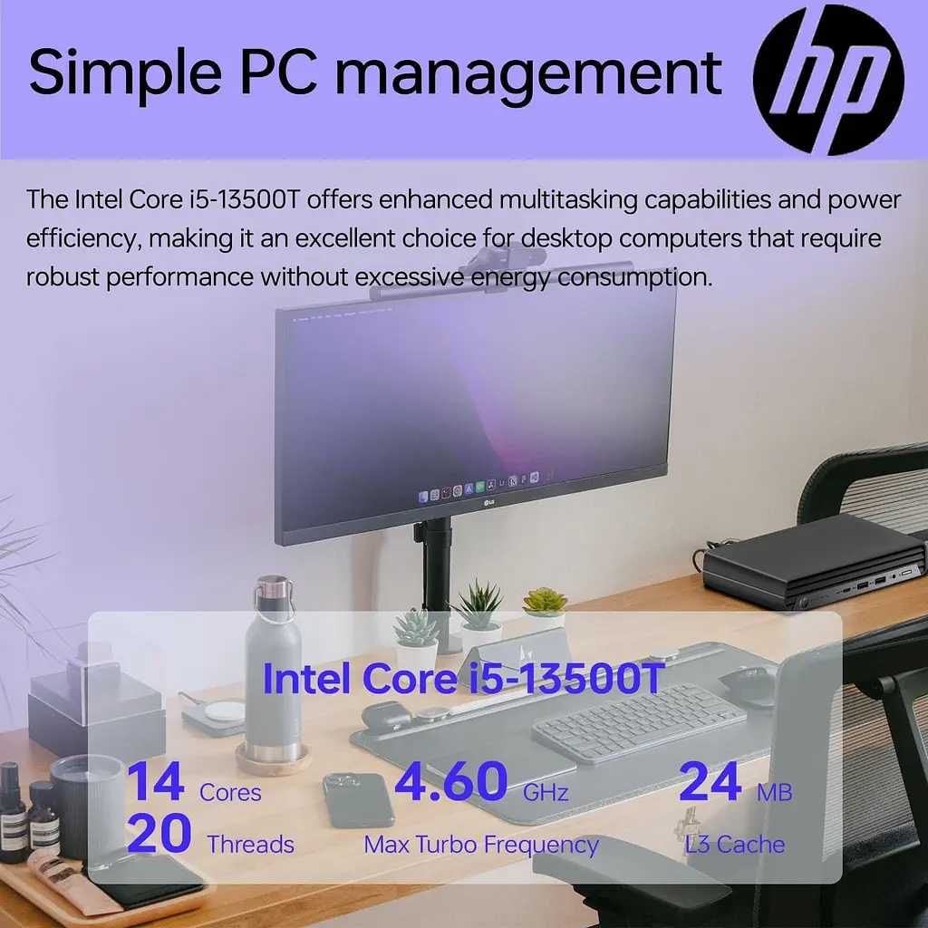 Комп'ютер персональний неттоп HP Pro 400-G9 Mini Intel i3-13100 8GB F512GB UMA WiFi кл + м 3р Win11P (884V0EA) - фото 4