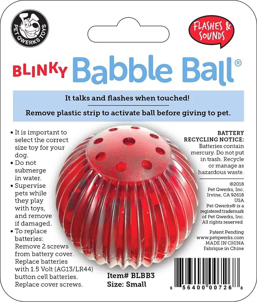 Інтерактивна іграшка-м'яч для собак Pet Qwerks Blinky Babble Ball - фото 3