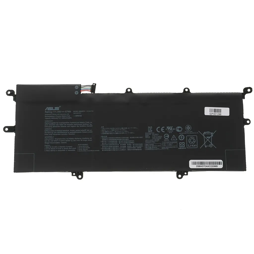 Батарея для ноутбука Asus C31N1714 (ZenBook Flip UX461 series) 11.55V 4940 mAh 57Wh Black (0B200-02750000) - фото 3