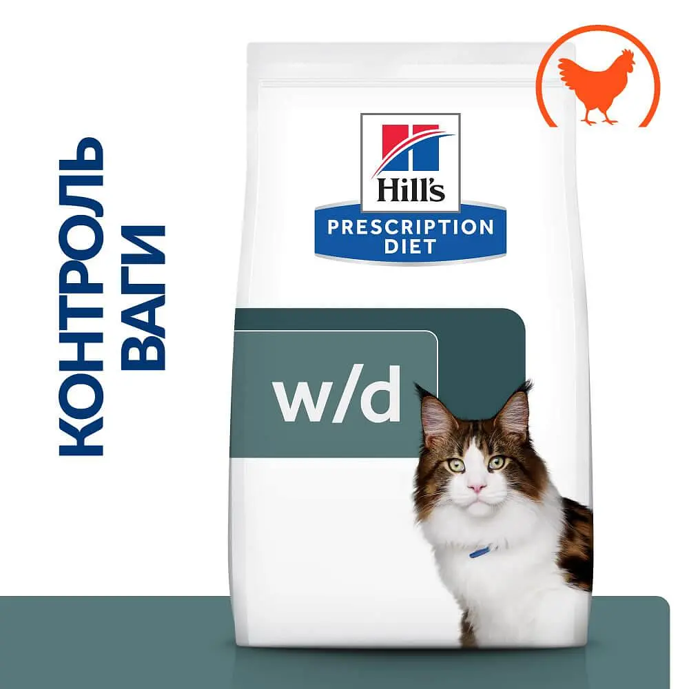 Сухий корм Hill's Prescription Diet w/d для котів при цукровому діабеті та для контролю ваги, з куркою, 1,5 кг - фото 2