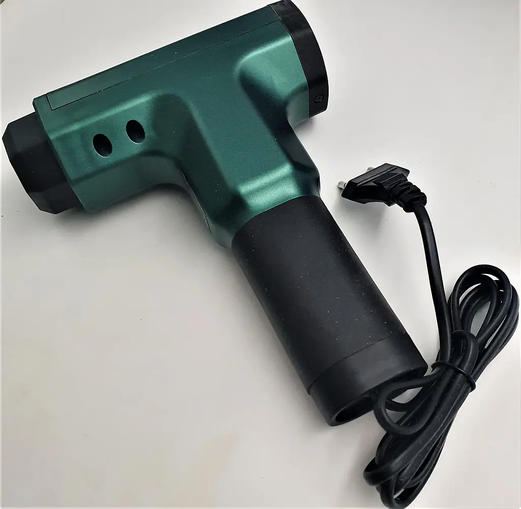 М'язовий масажер для тіла ручний 220V портативний 4 насадки Fascial Gun RF-709 зелений - фото 5