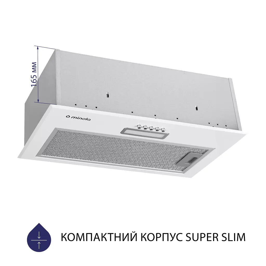 Витяжка повновбудована Minola HBI 5214 WH 700 LED - фото 2