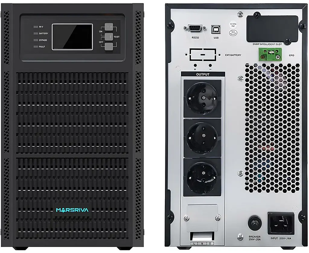 ДБЖ Marsriva MR-US3K, 3кВА/3кВт, Smart Online UPS, 3kVA, 6*12V/9Ah (MR-US3K) - фото 4