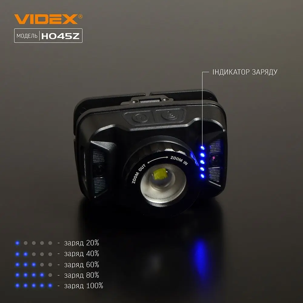 Налобний світлодіодний ліхтарик Videx 270Lm 5000K (VLF-H045Z) - фото 4