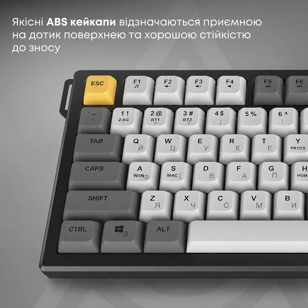 Клавіатура Ajazz AF82 Wireless/Bluetooth/USB UA Black/White (AF82-BW) - фото 12
