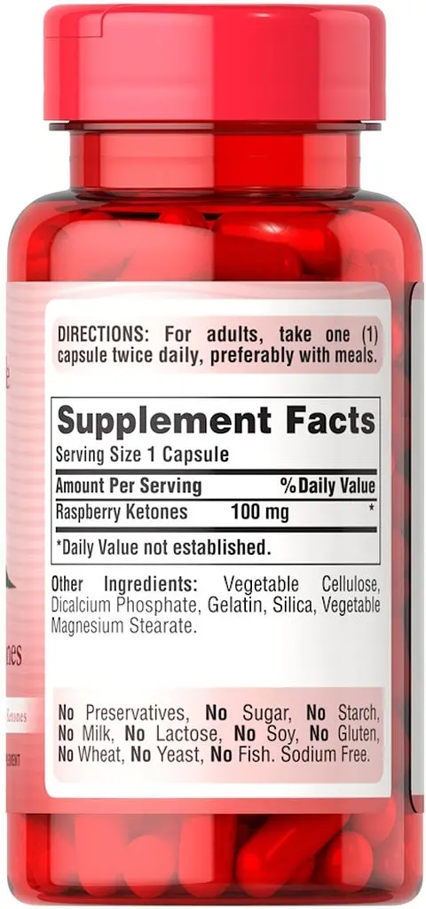 Натуральна добавка Puritan's Pride Raspberry Ketones 100 mg, 120 капсул - фото 2