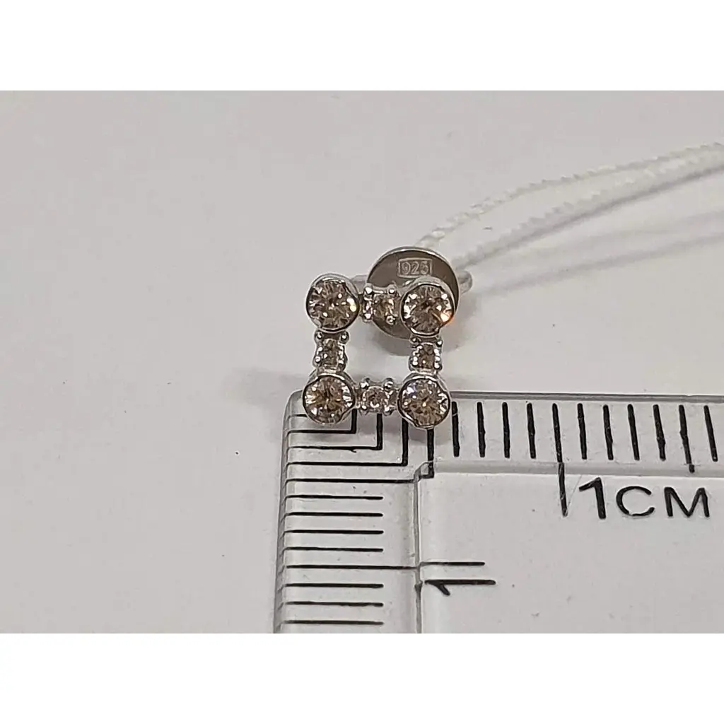 Срібні пуссети Vegas з фіанітами. 20223Р - фото 4