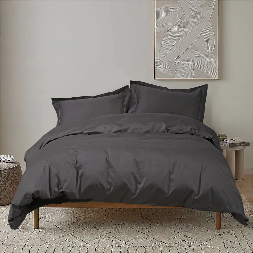 Постельное белье сатин Lotus Home - Dakota Modern антрацит семейный - фото 2