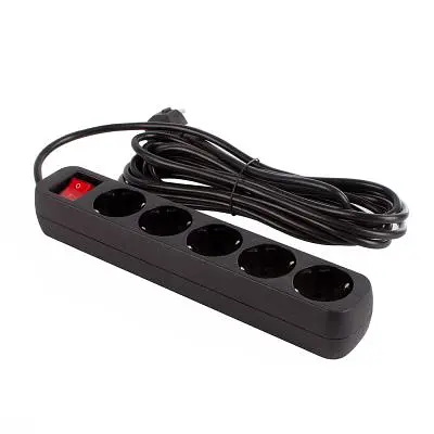 Мережевий фільтр живлення ColorWay (CW-PSEA55BK), 5 розеток/ 5M black (CW-PSEA55BK) - фото 6