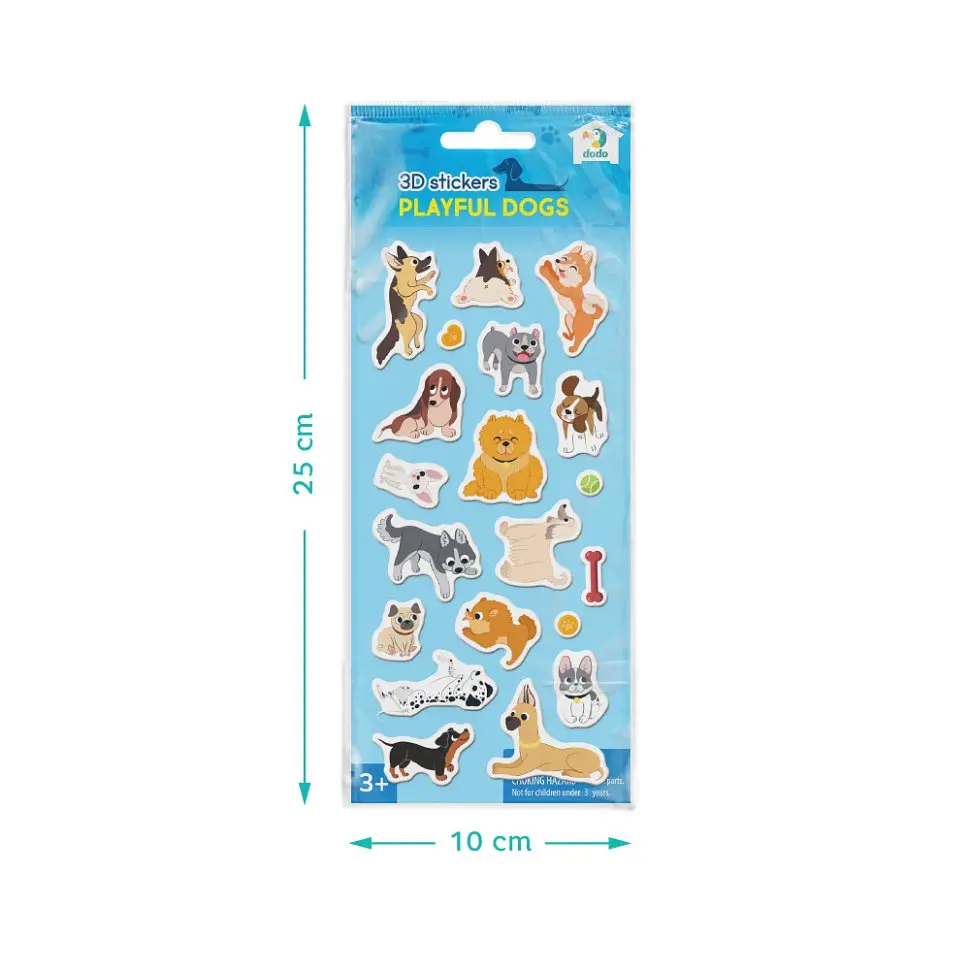 Набір 3D-наліпок "Грайливі песики" DoDo Toys 300864, 1 аркуш з наліпками - фото 3