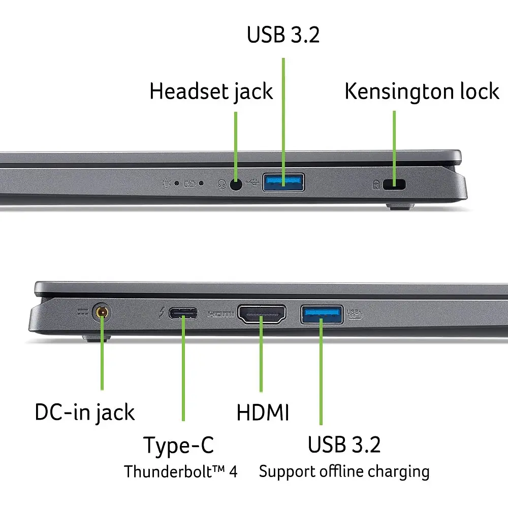 Ноутбук ACER Aspire 15 A15-51M-95PJ, Intel Core i9 13900H до 5.4GHz, 15.6" Full HD, 16GB, SSD 1TB, Intel Iris Xe Graphics, Free Dos - фото 10