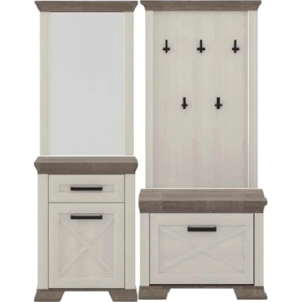 Настенная вешалка Gerbor Марсель ясень снежный/дуб сонома трюфель (GRB-1082) - фото 2