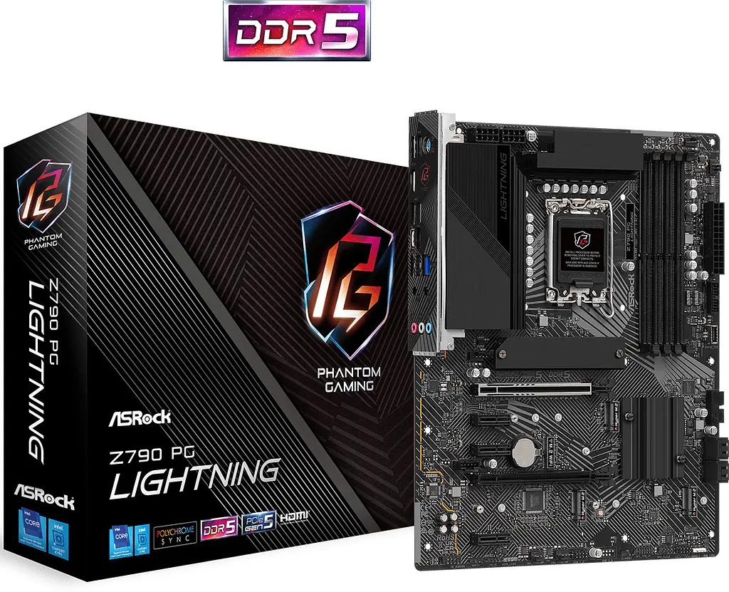 AsRock Z790 PG LIGHTNING (1700/Z790, 4*DDR5, 2*PCIex16, HDMI/eDP, 4xSATA, 4xM.2, 2.5Glan, 7.1ch, ATX - фото 5