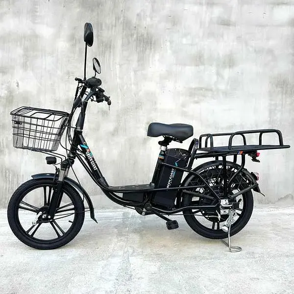 Электровелосипед Green Giant U18" 600W 48V 18Ah + грузовой усиленный багажник черный - фото 2