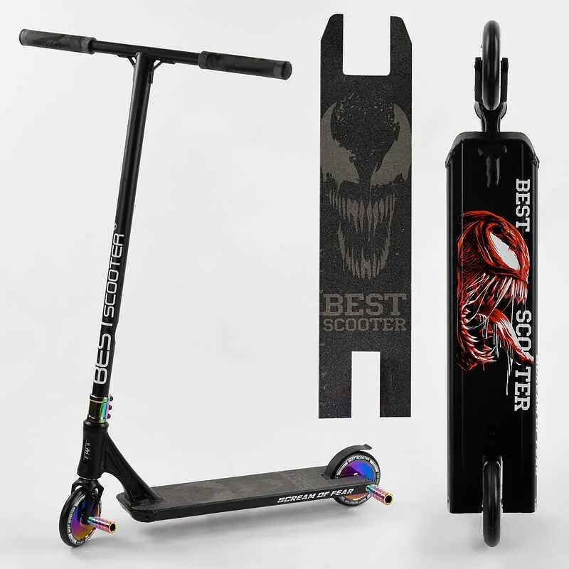 Самокат трюковий Best Scooter 69х12.5х93 см Чорний 000231438 - фото 2