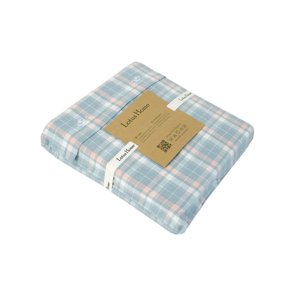 Постельное белье Lotus Home - Checked Caledonia голубой семейный - фото 2