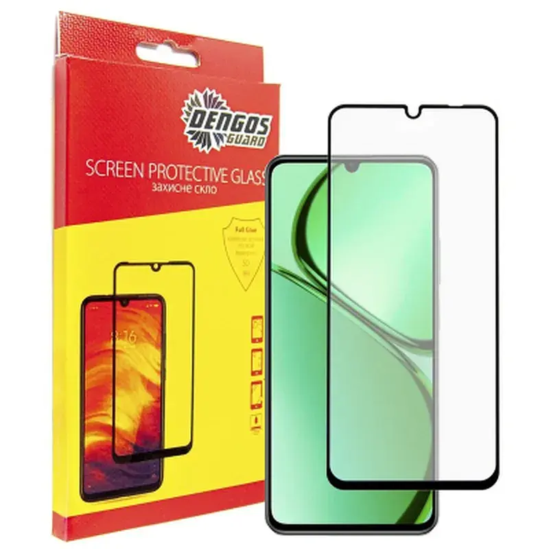 Стекло защитное Dengos Full Glue Realme C63 (black) (TGFG-370)