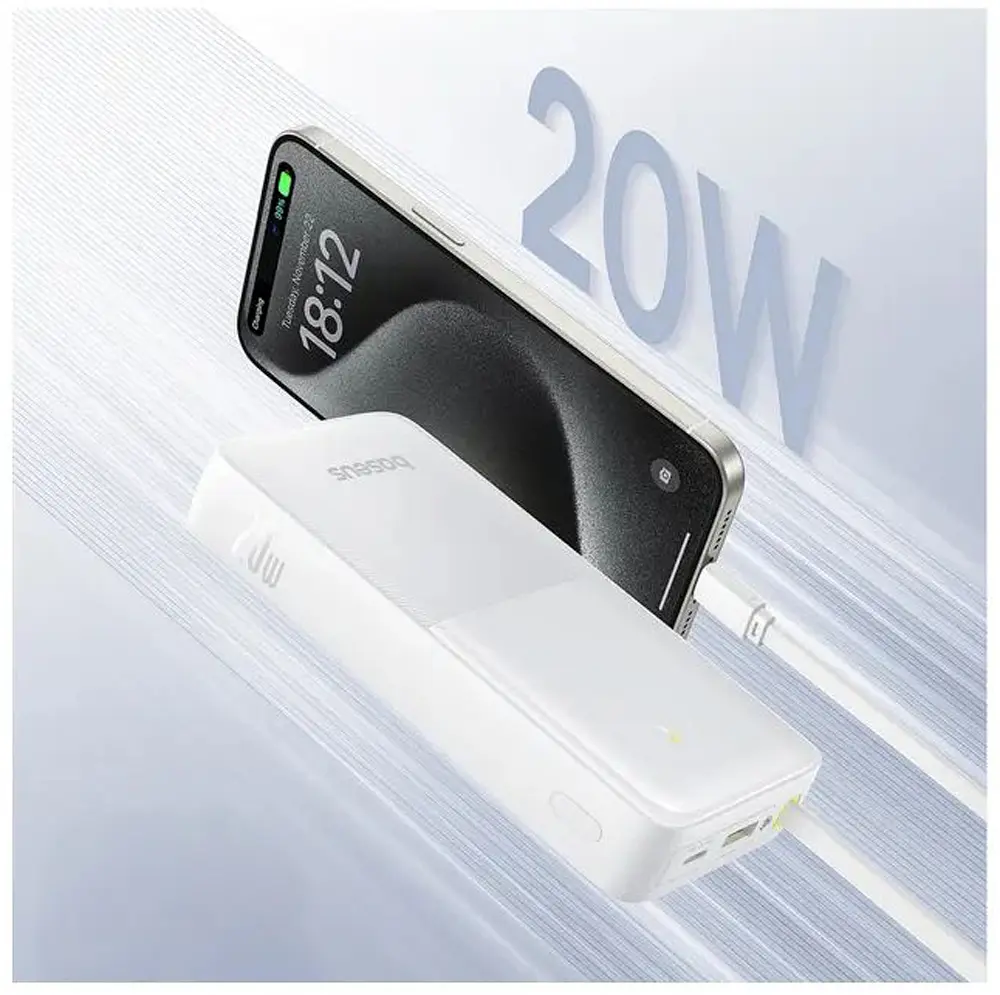 УМБ Baseus Bipow 2 20000mAh QC+PD 20W White (P10077101213-01) - фото 4