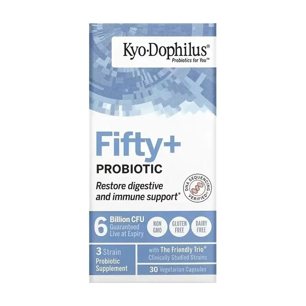 Вітамінно-мінеральний комплекс Kyolic Пробіотик, 6 млрд КУО, Kyo-Dophilus, Fifty+Probiotic, 6 Billion CFU, 30 вегет (WAK62043)