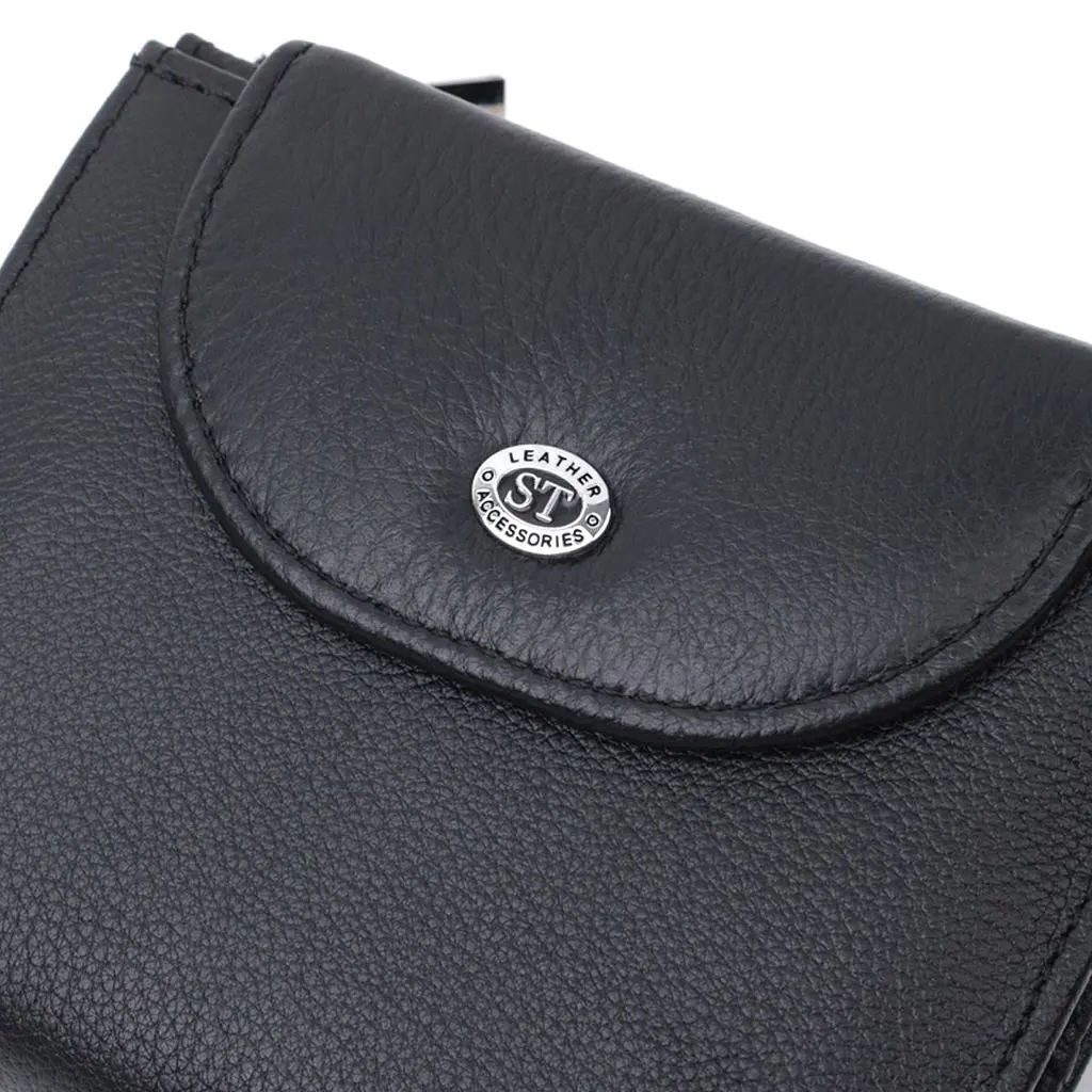 Зручний жіночий гаманець із монетницею із натуральної шкіри ST Leather 22711 чорний - фото 9