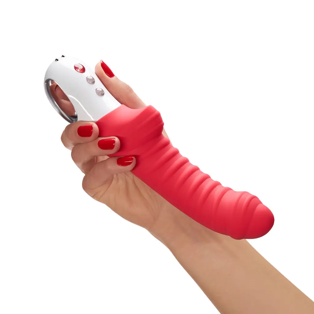 Вібратор для точки G Fun Factory TIGER india red, ребристий, підходить для анальної стимуляції - фото 5
