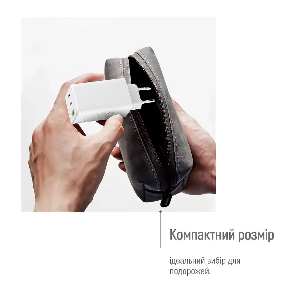 Мережевий зарядний пристрій ColorWay GaN Mini 100W PD Port PPS USB (USB-2C1A) Білий (CW-CHS061PD-WT) - фото 10