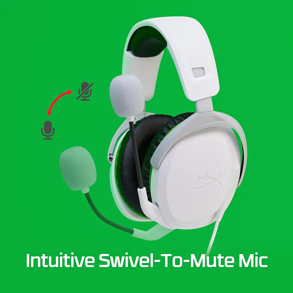 Гарнитура HyperX Cloud Stinger 2 Xbox mini-jack бело-зеленый (75X28AA) - фото 7