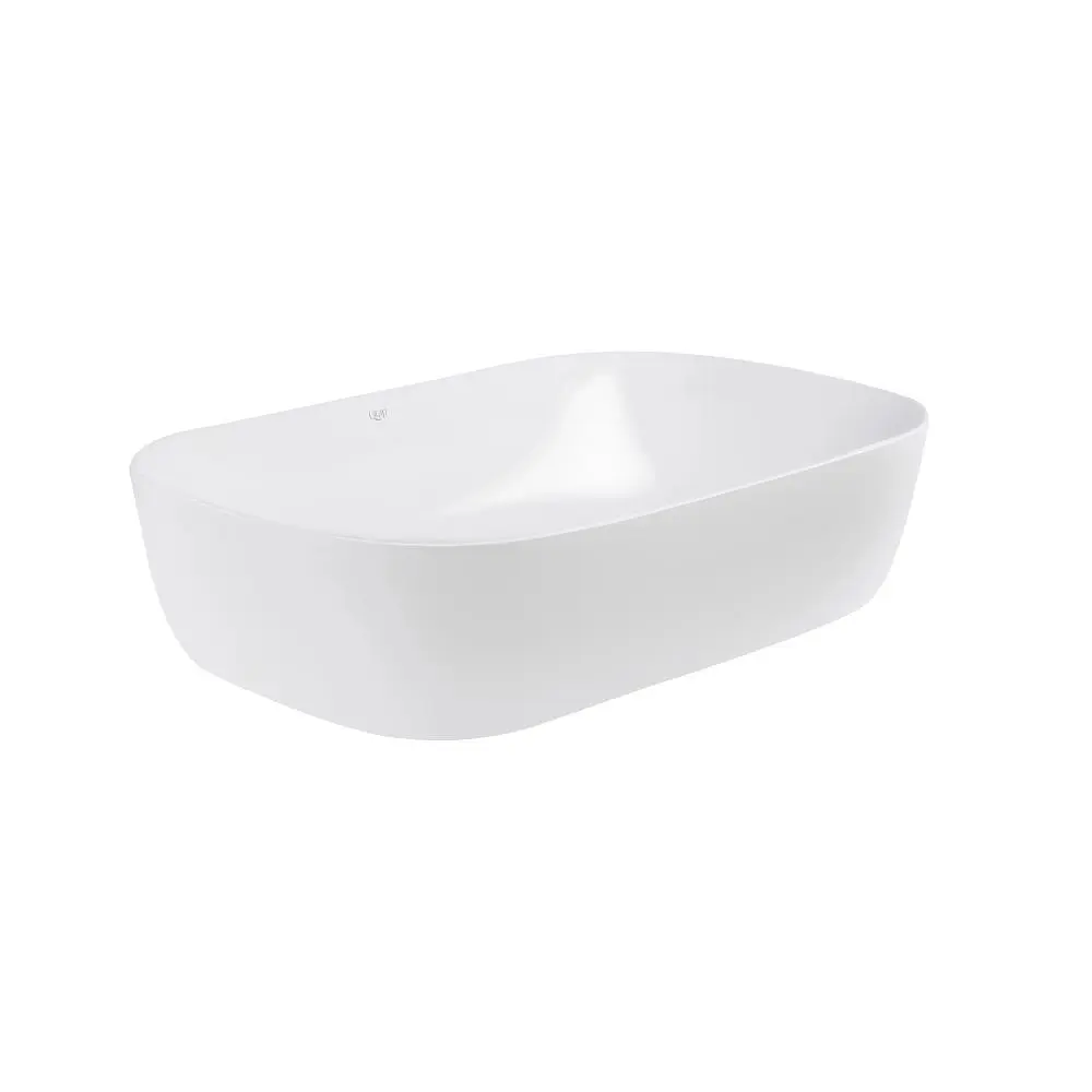 Умивальник Qtap Robin накладний прямокутний 610x400x145 мм White + донний клапан PU02, Білий - фото 4