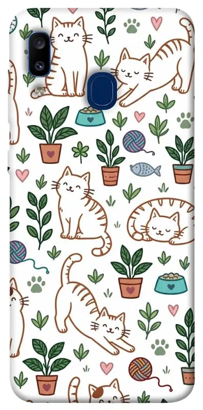 TPU чохол Demsky Cats pattern для Samsung Galaxy A20 / A30