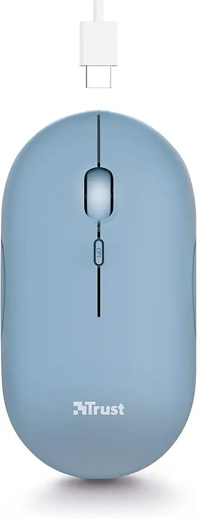 Миша Trust Puck Wireless/Bluetooth Silent Blue (24126) - фото 5