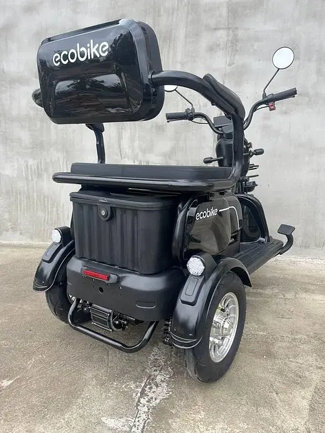 Електроскутер триколісний EVOBIKE Luna TRIO PRO 1200W 60V 20Ah (2026) зі знімним графеновим акумулятором та пасажирським сидінням | Чорний - фото 8
