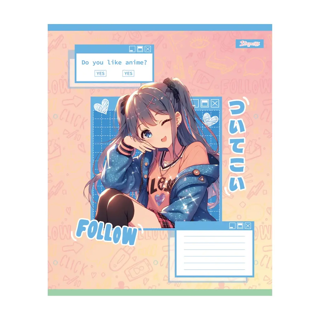 Зошит 1 вересня Follow Anime А5 12 аркушів лінія (768120), в асортименті - фото 3