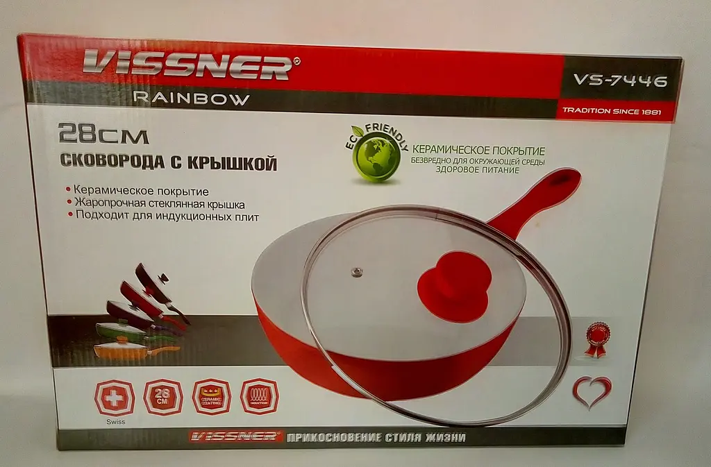 Глибока сковорода Vissner VS 7446-28 см red - фото 8