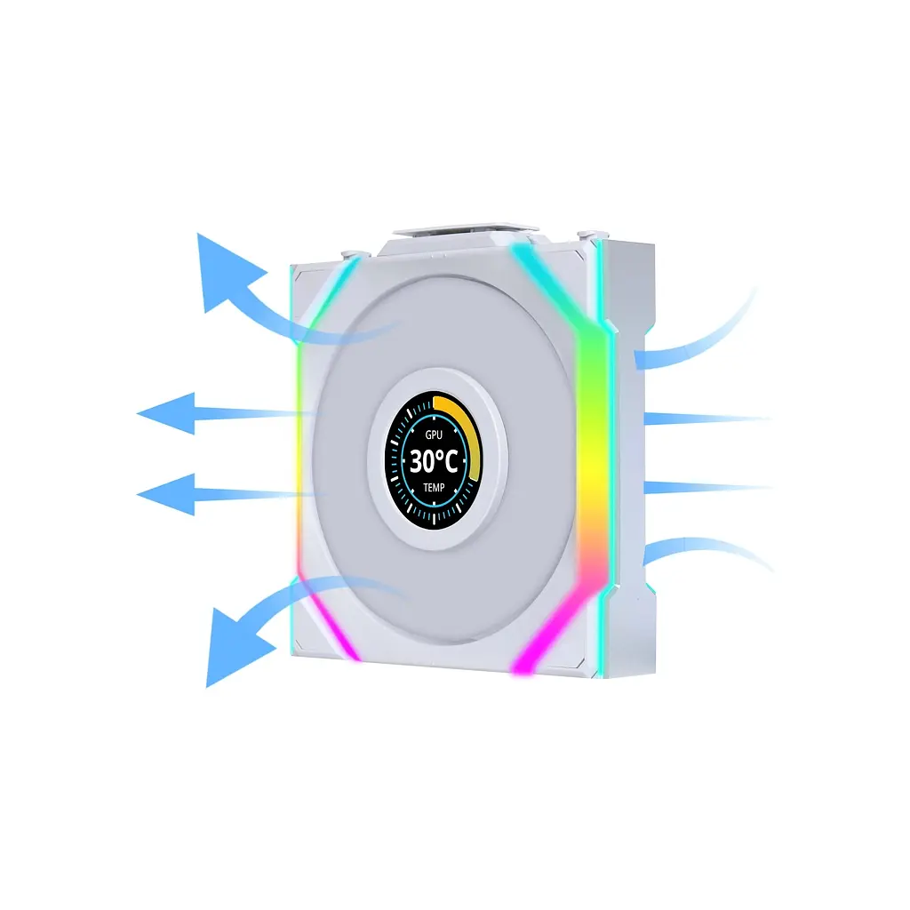Кулер для корпуса Lian Li Uni Fan SL WIRELESS LCD Reverse, 120-1 (G99.12RSLLCD1W1W.00) - фото 7