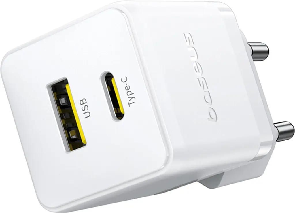 Мережевий зарядний пристрій Baseus Palm C+U 30W EU with USB-C to USB-C cable white (P1011160A213-01) - фото 4