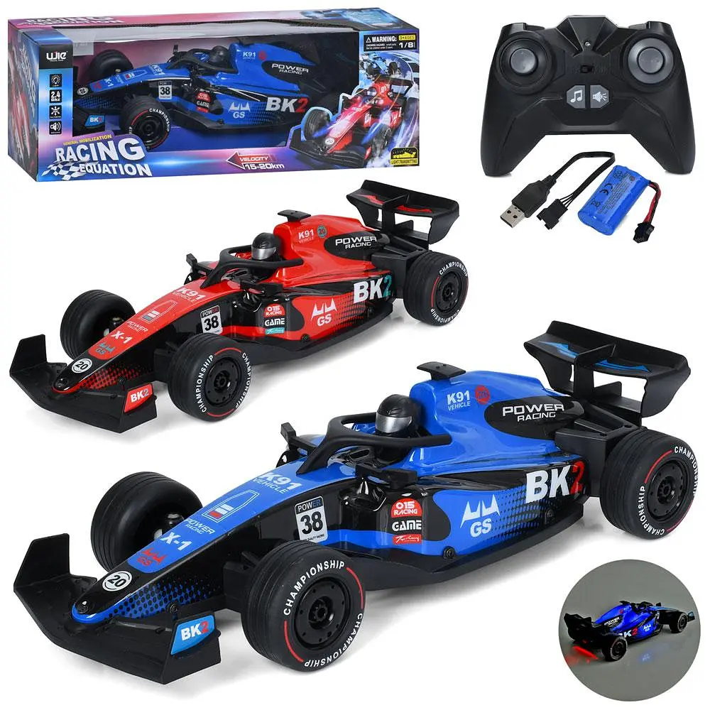 Машина гоночна радіокерована 2,4G 1:8 звук світло гумові колеса USB (UJ99-F103) в асортименті