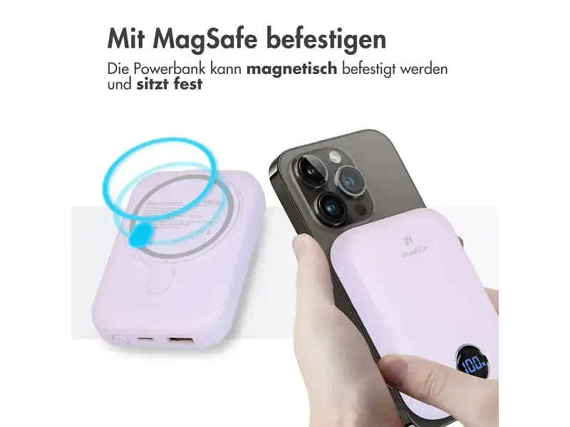 Зовнішній акумулятор (Power Bank) Imoshion MagSafe 10000mAh Violet (8720922183064) - фото 4