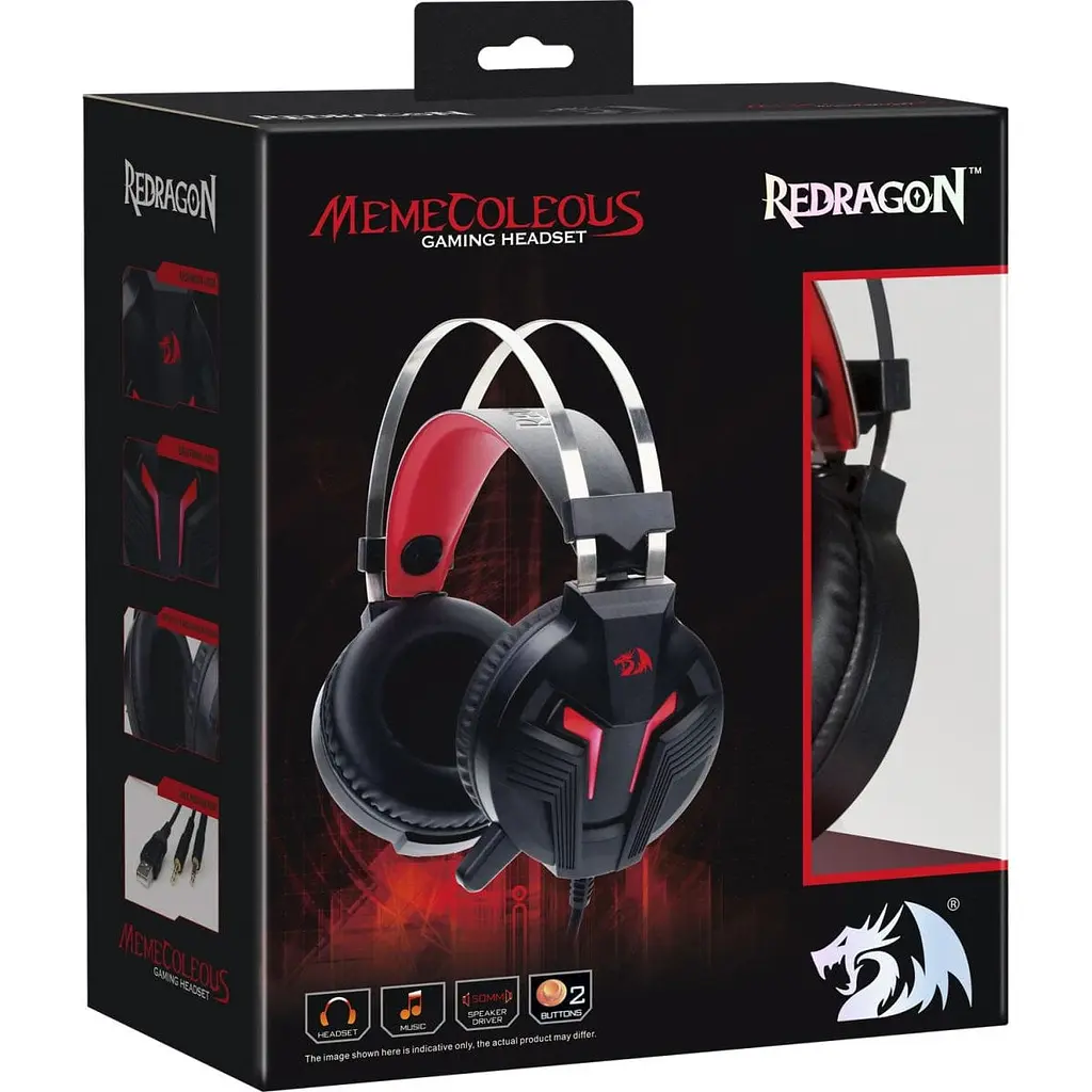 Игровая гарнитура Redragon Memecoleous черно-красная кабель 1.8 м (75096) - фото 2