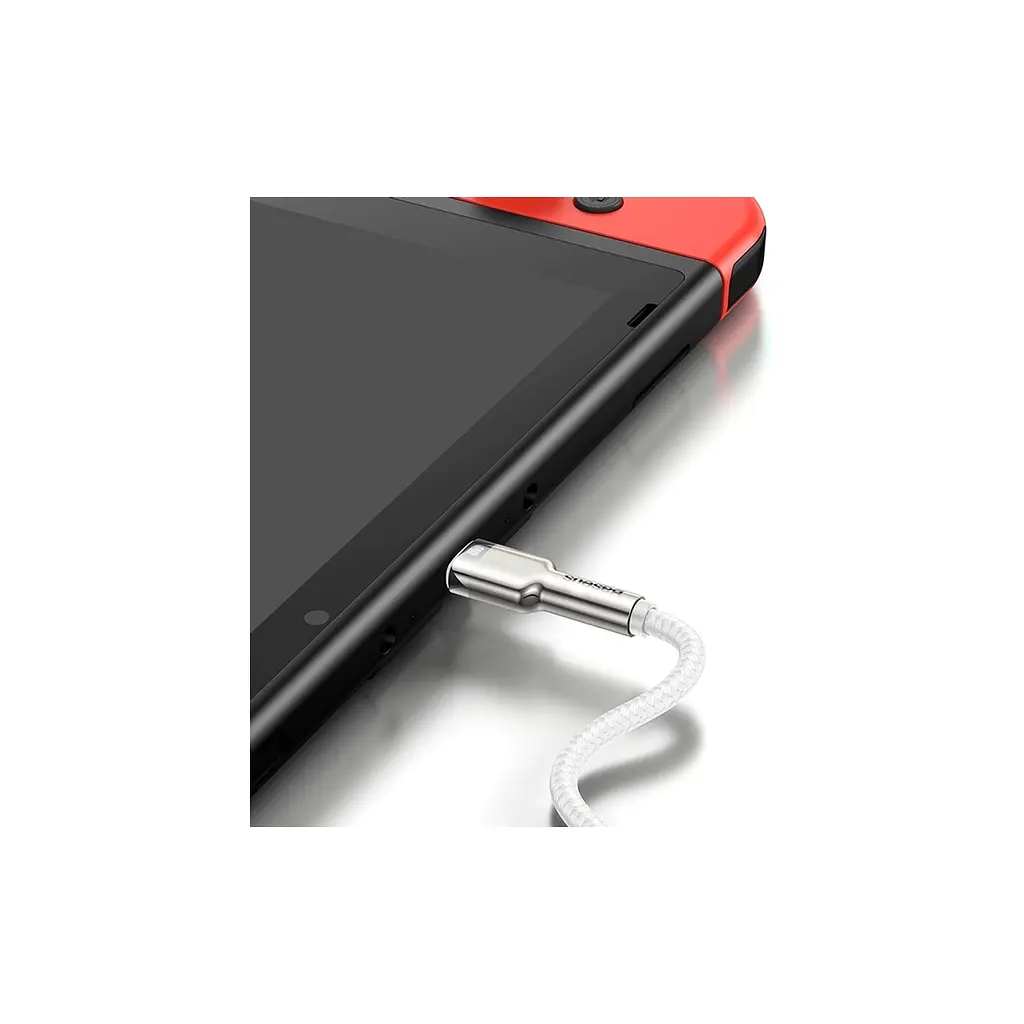 Дата кабель USB-C to Lightning 1.0m Cafule Metal PD 20W white Baseus (CATLJK-A02) - фото 7