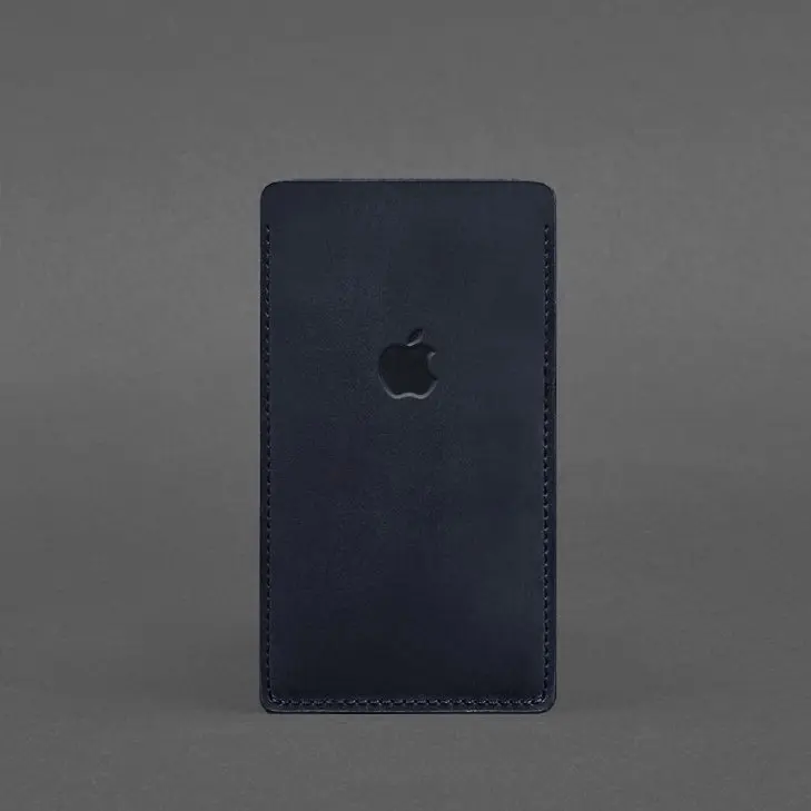 Кожаный чехол для iPhone 11 Синий Crazy Horse - фото 4