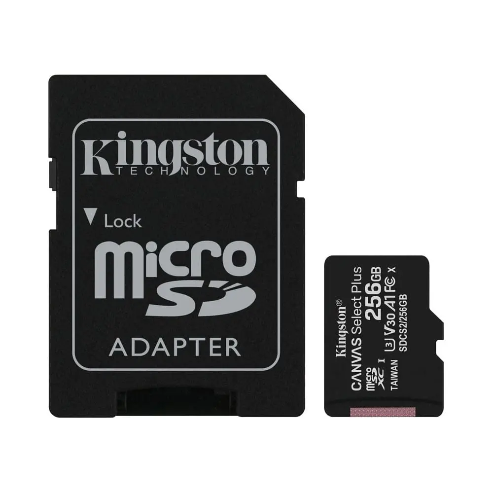 Карта пам’яті miсroSDXC 256GB Kingston TransFlash Memory Card з SD-адаптером class 10 A1 Canvas Select Plus (SDCS2/256GB) (090-00213)